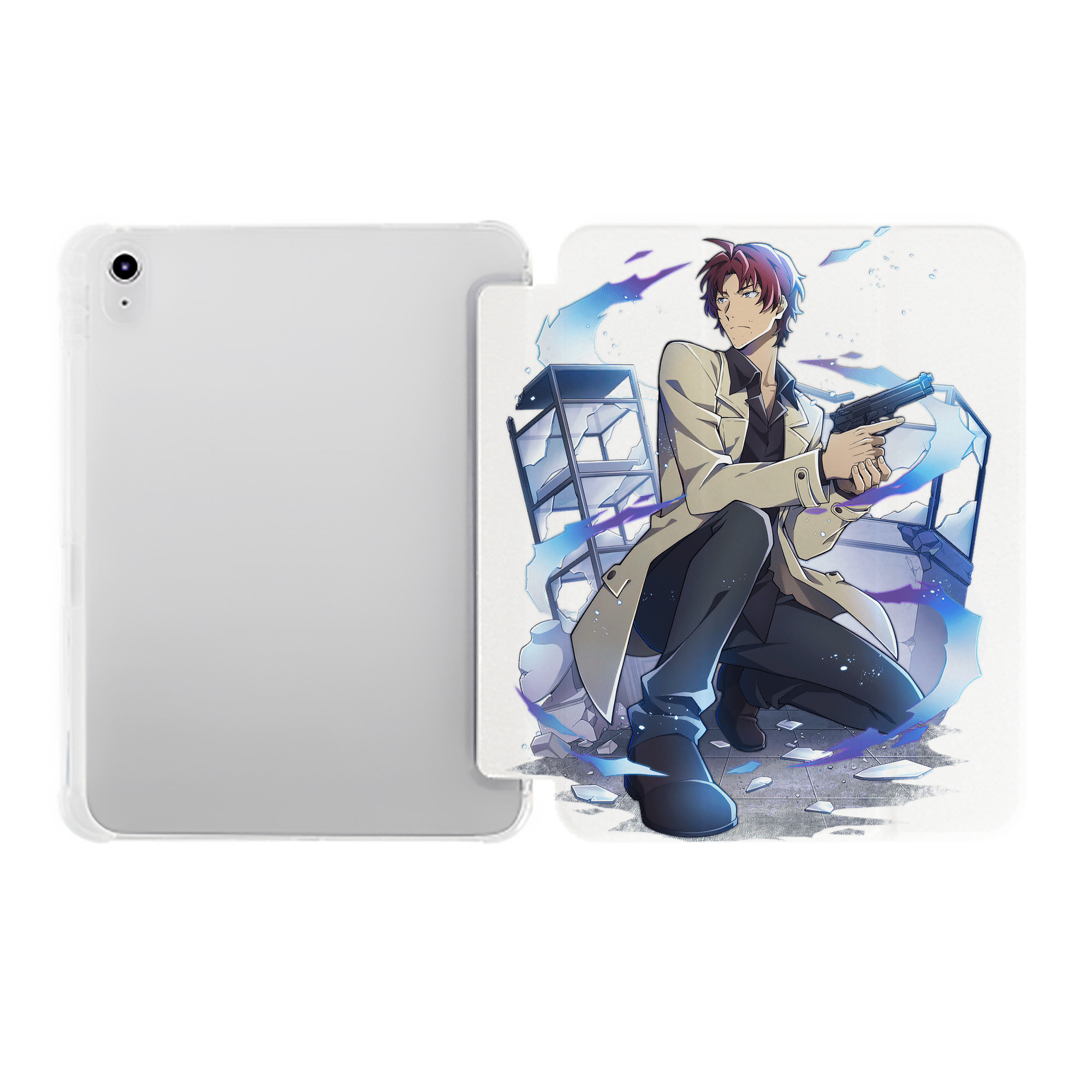 （画像用） 文豪ストレイドッグス Bungo Stray Dogs IPad ケース ペン収納付き 三つ折りスタンド PUレザー×シリコン 対応機種9.5/10.5/10.9インチ